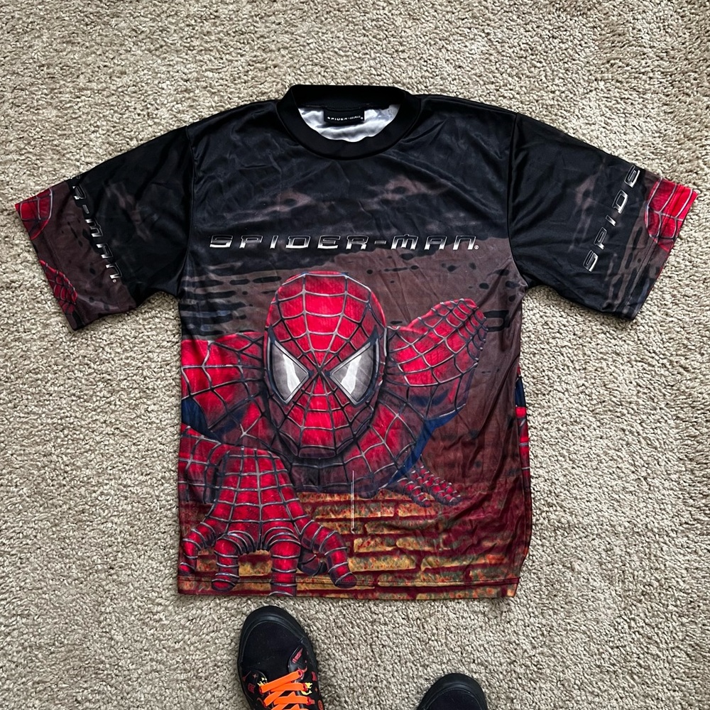 Rare Vintage Spiderman 2002 Movie Promo Sublimated T-shirt